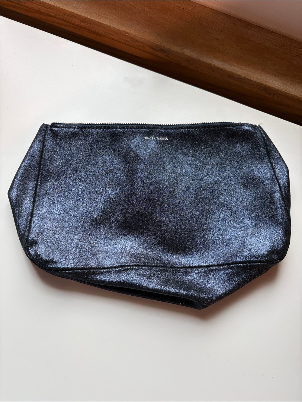 Tracey Tanner small sparkle zip pouch in twilight 6x9x2.5